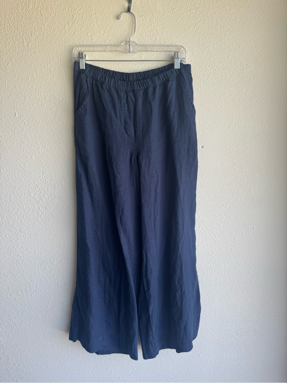 NWOT Frank & Eileen MAISIE Wide-Leg Pull-On Linen Pants size M navy - Picture 3 of 8